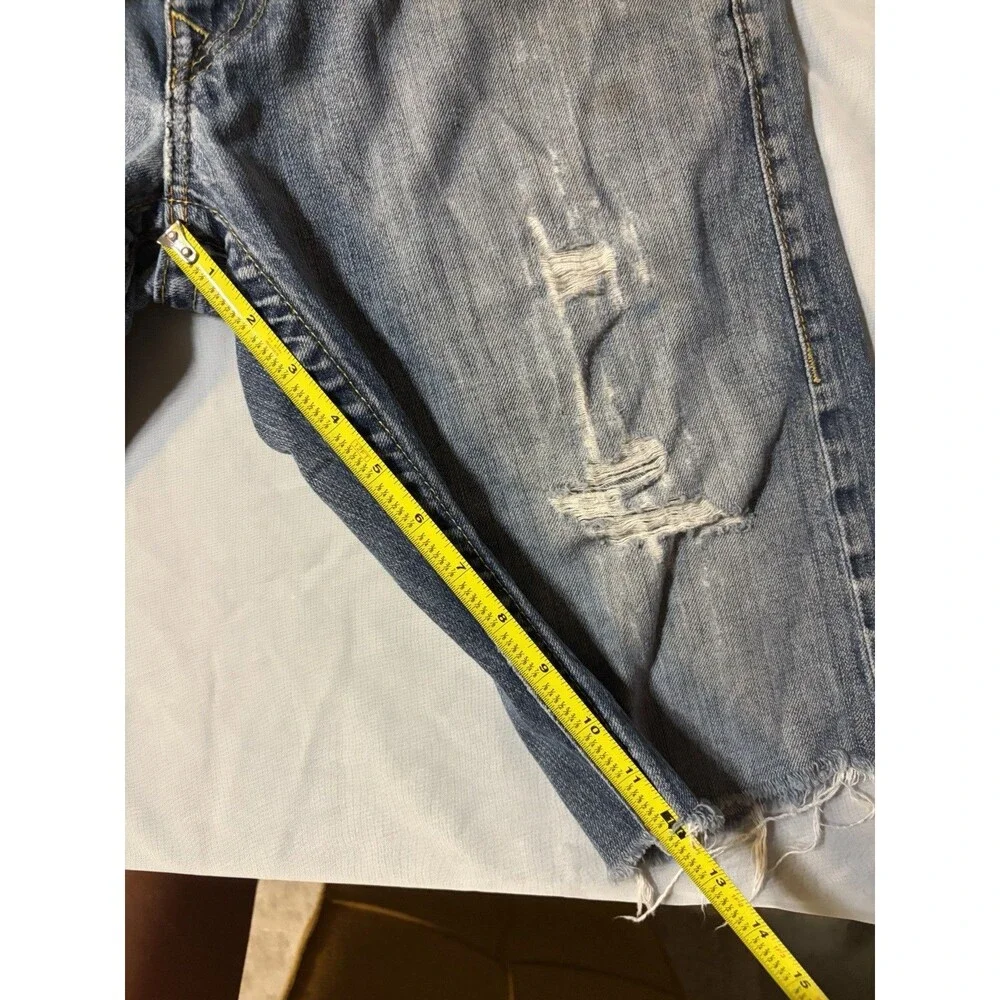 Vintage True Religion Distressed Denim Shorts Jorts Cutoff Mens Size 32 Y2K